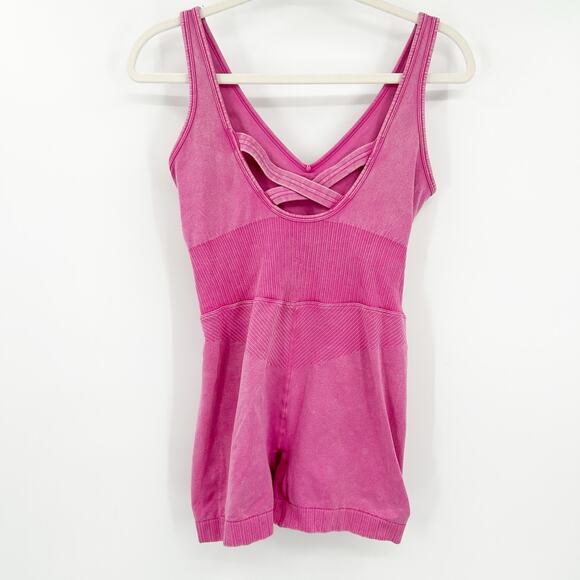 JoyLab Womens Athleisure Crisscross Back Seamless Bodysuit Active Romper Pink - Picture 7 of 7